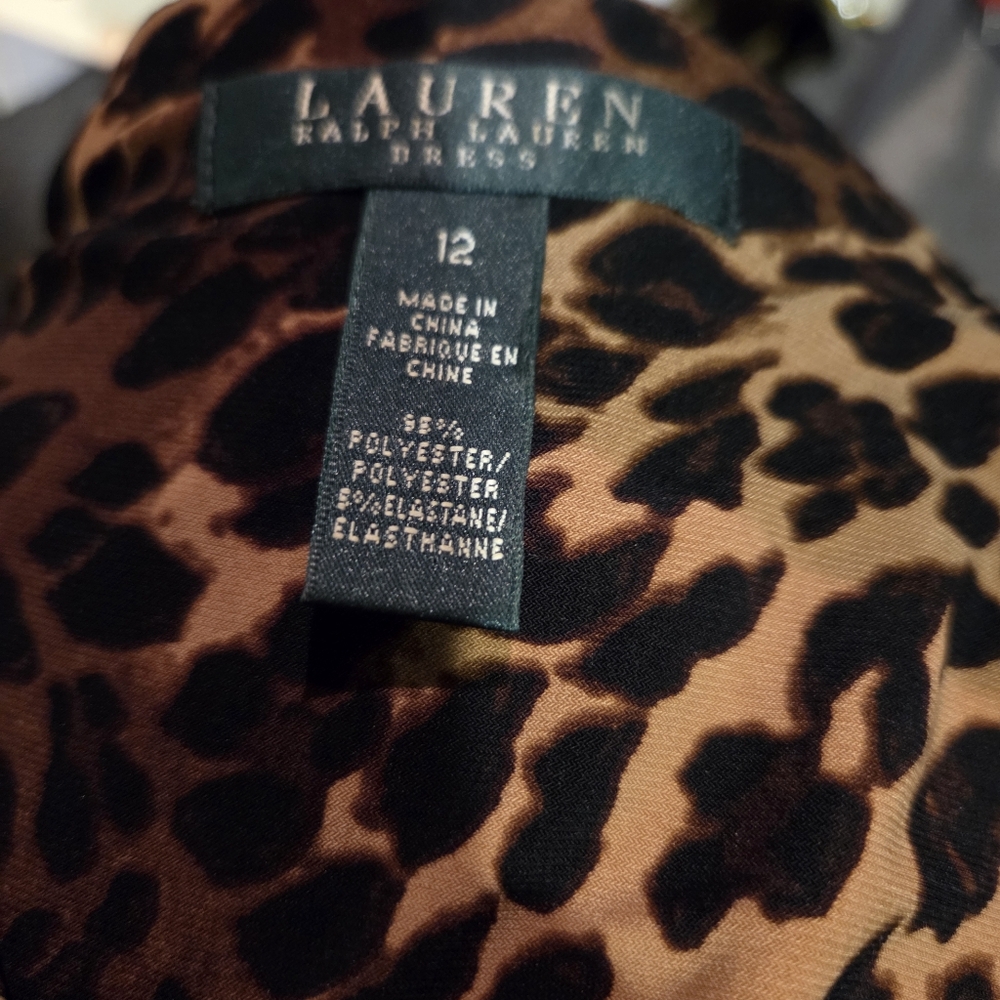 Lauren Ralph Lauren Brown Leopard Print Midi Dress - Picture 5 of 5